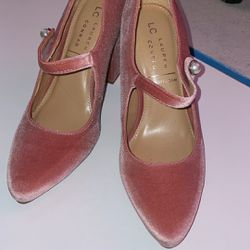 Pink Velvet Heels