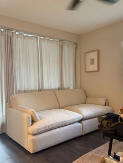 Beige Linen Couch Great Condition - Best Offer!