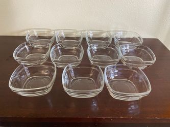Duralex Square Clear Glass Custard Cups - Set of 12