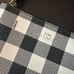 Coach Checkered Wristlet