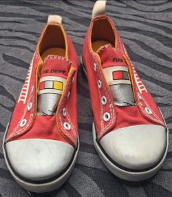 Faded glory Kids fire truck shoes size 8