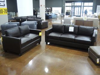 Rocky Mountain Cameron Brown Living Room Sofa + Loveseat - Dark Brown | Two-Seat Couch | Apartment-Size Couch