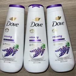 3 Dove Body Wash for Renewed, Healthy-Looking Skin Relaxing Lavender Oil & Chamo