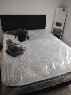 Bamboo Mattress Still in Plastic Wrap with queen frame new