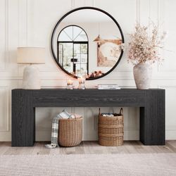 86 Inch Entryway Table for Living Room, Extra Long Sofa Console Table Behind Couch, Modern Wood Console Tables for Entryway, Apartment, Hallway, Black