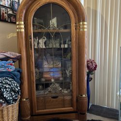 Solid Wood Cabinet w/ Glass 