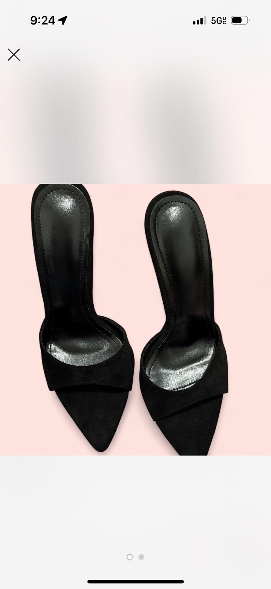 black open toe heels