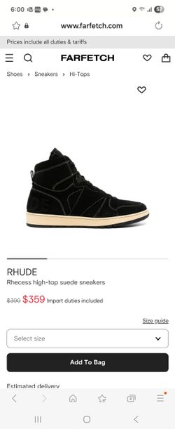 RHUDE
Rhecess Suede Sneaker Black NEW