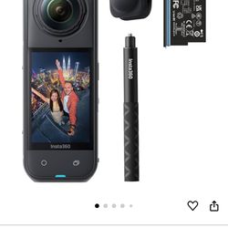 Insta360 Paquete de iniciación X5: cámara de acción 8K impermeable de 360°, luz baja, efecto selfie stick invisible, lente resistente y reemplazable, 