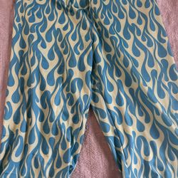 Forever 21 Green Flame Bell Bottoms 