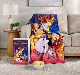 Beauty and the Beast VHS-Style Box with Blanket, Disney Collection, Brand New