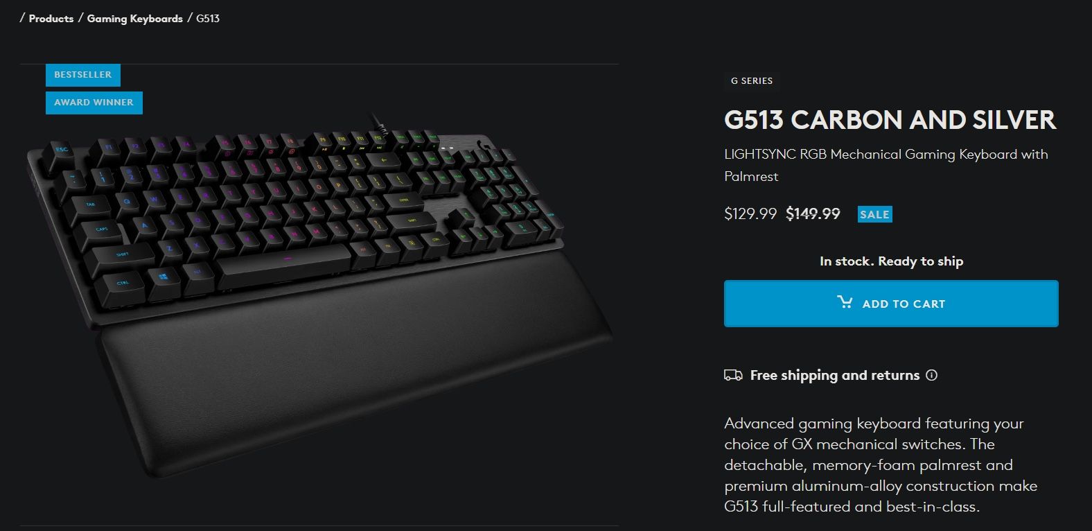Logitech G513 Blue switch