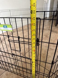 8-panel black metal folding 24” Pet Dog Playpen Cage with Step-Through Door