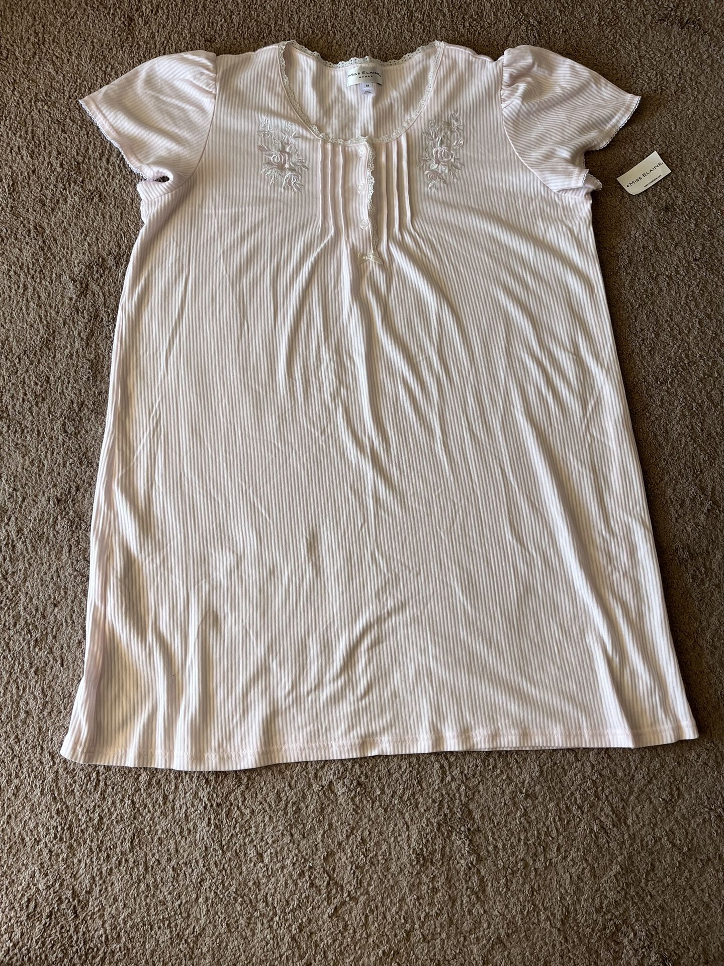 New Miss Elaine Pink Floral Nightgown 3X