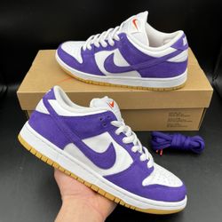 Size 7.5 - Nike SB Dunk Low Pro ISO Orange Label Court Purple Suede 2023