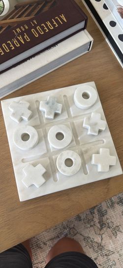 Crate and Barrel marble tic tac toe game set
