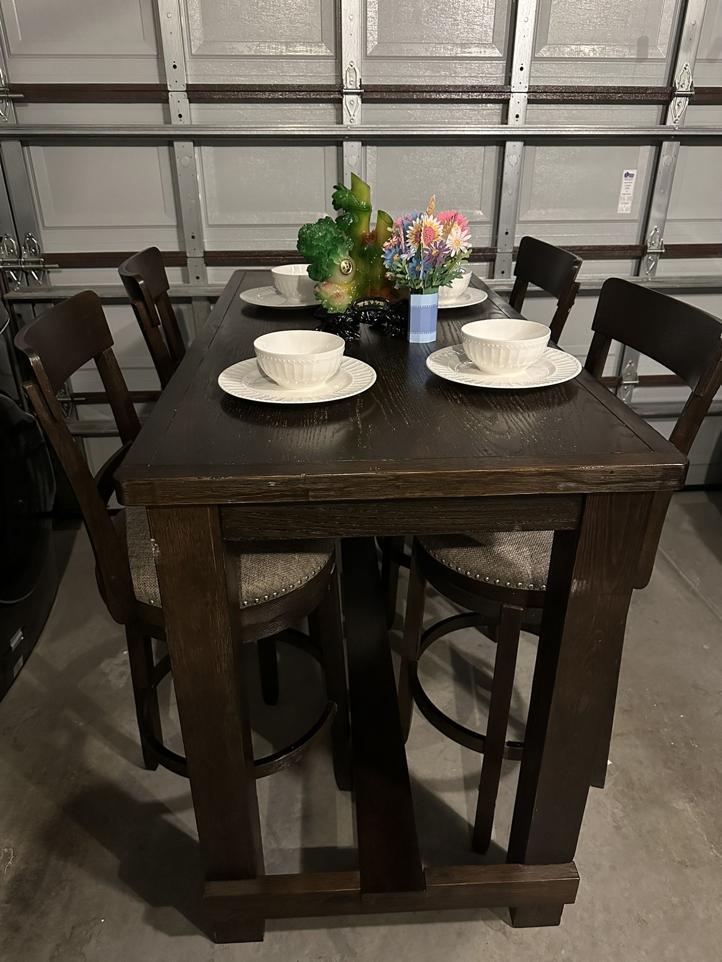Bar height dining table