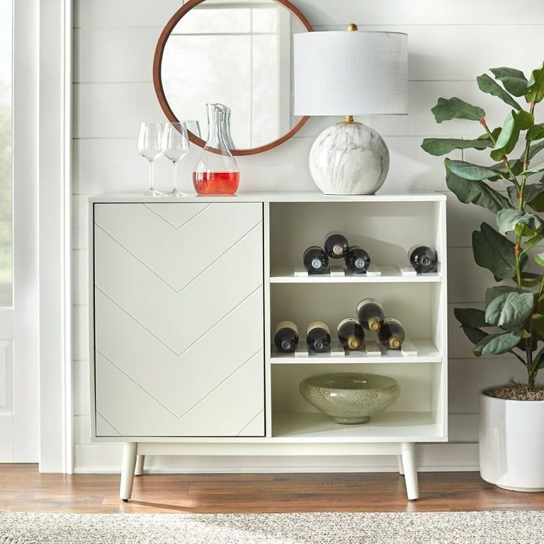 Beautiful White Or Gray Wine Cabinet (New In A Box)