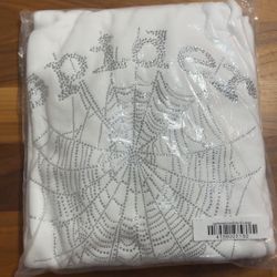 SP5DER OG Rhinestone Hoodie “White”