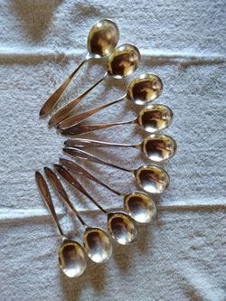 Community Plate Adams Pattern Soup Spoons 10