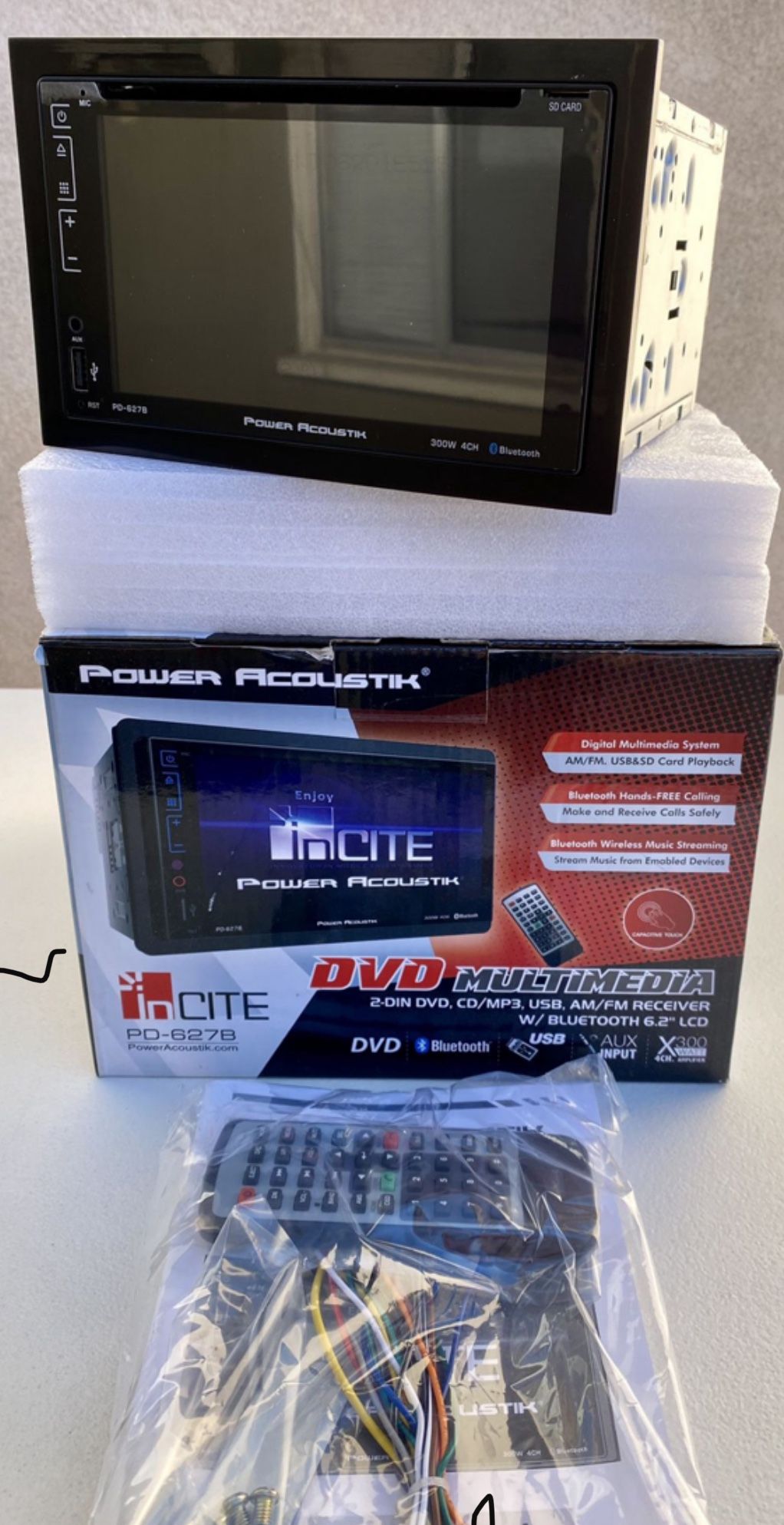 New Power Acoustik Double Din Car Stereo Bluetooth Ready