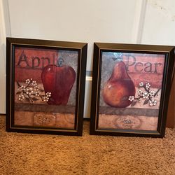Apple And Pear Framed Pictures