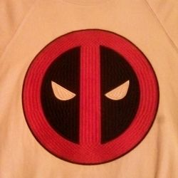 Brand New Deadpool Custom Crew neck W/ Art Sewn On The Back