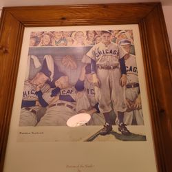 Norman Rockwell “Bottom of the Ninth” Framed Print Vintage 70s Chicago Cubs