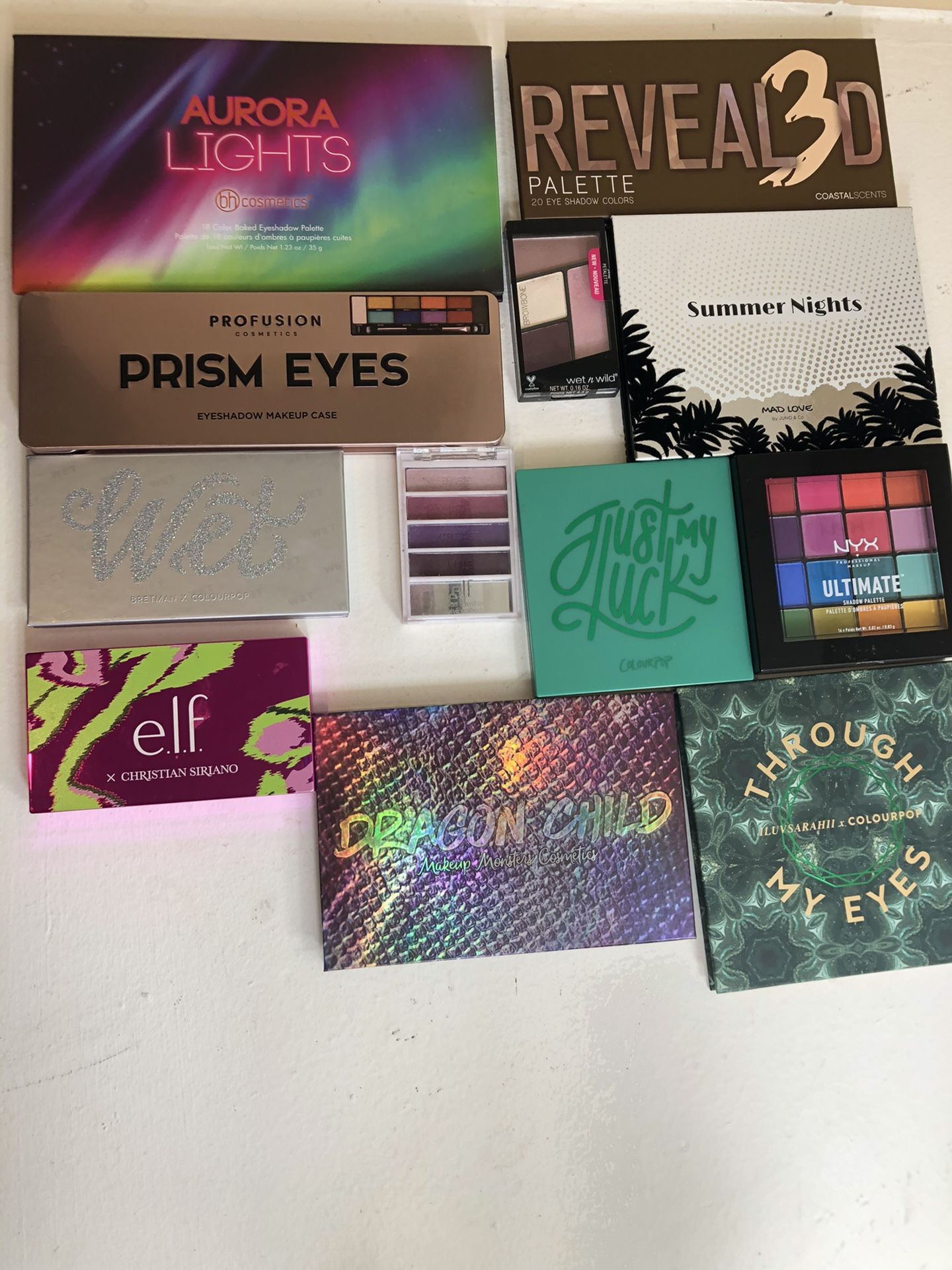Cruelty free colorful eyeshadow palette makeup beauty bundle - Colourpop, Nyx, and more!