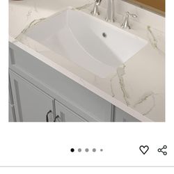 Lordear Undermount Bathroom Sink 21x15 Inch Bathroom Vanity Sink Undermount Rectangle White Porcelain Ceramic Bathroom Under Counter Lavatory Vanity S