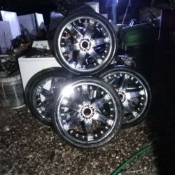 Aftermarket Custom Chrome Tires And Rims 24 Inch