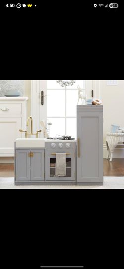 Modern Kids Play Kitchen - Gray & Gold (Pottery Barn)
