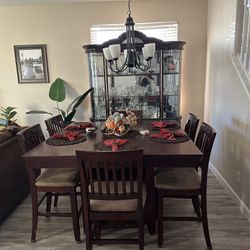 Dining Table And China Hut - Can Be Sold Separately 