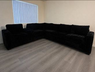 Stylish XL sectional sofa Fur-Like Jumbo Corduroy