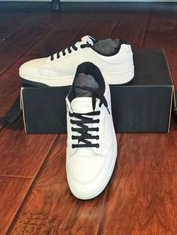 Saint Laurent Men Shoes Optique White Grained Leather SL/61 LT Sneaker 713600