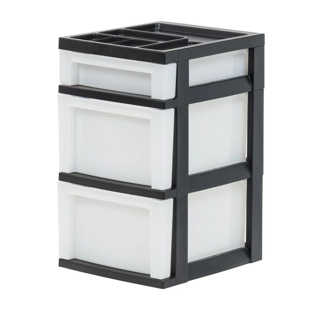 3 Drawer, Black Storage Container