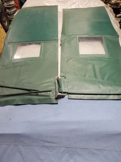 Restaurant Industrial Kitchen Eliason type Door 6' X 8' Opening, Green Flapper Door Double Swing