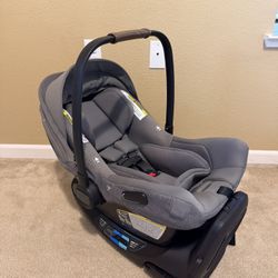 Nuna car seat, seat base, stroller adaptor