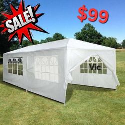 10x20 Wedding Party White canopy for tent with Sidewalls white for birthday sale.