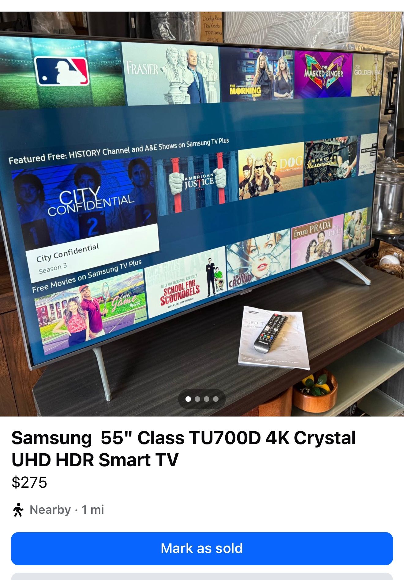Great Condition Samsung 55” Smart Tv