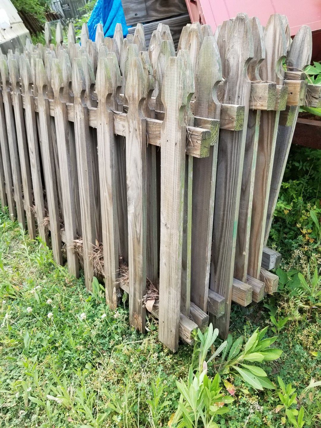 Pressuretreated pine, heavy duty fence 4ft by 8ft spaced with French