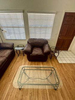 3-Piece Glass & Metal Coffee Table Set