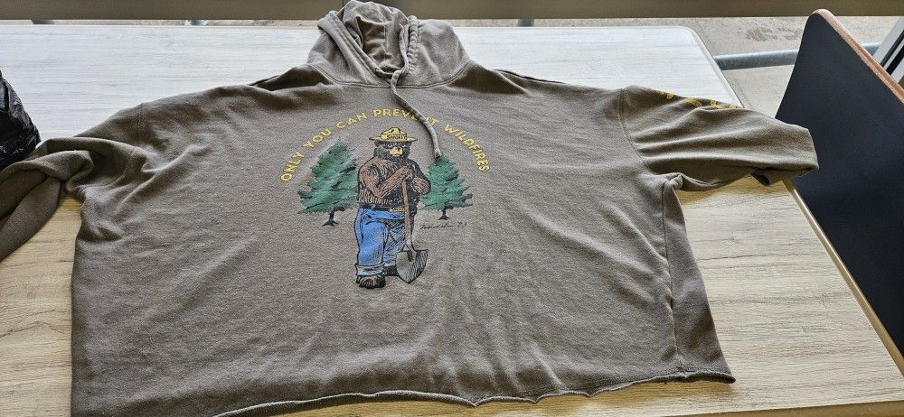 Smokey the Bear grey hoodie Size 3x #outdoors #wildlife