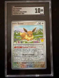 Eevee Pokemon Day Prismatic Evolutions Promo SGC 10