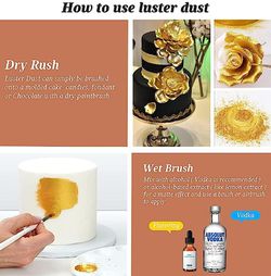 INOCERIS Edible Luster Dust, 5 Grams Food Grade Gold Cake Dust