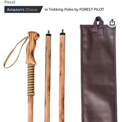 FOREST PILOT 3 Pieces Detachable Hardwood Walking Stick Pine Handle with a Compass (Nature Color, 55 Inches, 1 Piece)