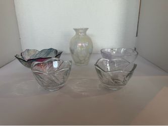 Vintage 5-Piece Art Glass Vanity & Kitchen Decor Bundle Lot