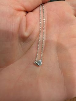 14 k white gold Necklace with diamond pendant