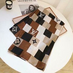 Stylish Lv silk scarf colors Brown and Black Brand New
