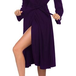 Women Robe Long Purple 